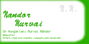 nandor murvai business card