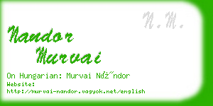 nandor murvai business card